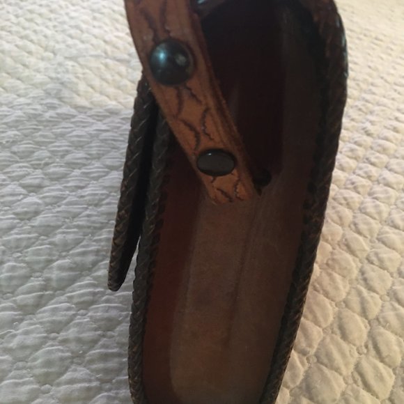 Vintage Mexican Western tooled leather bag - Picture 5 of 11